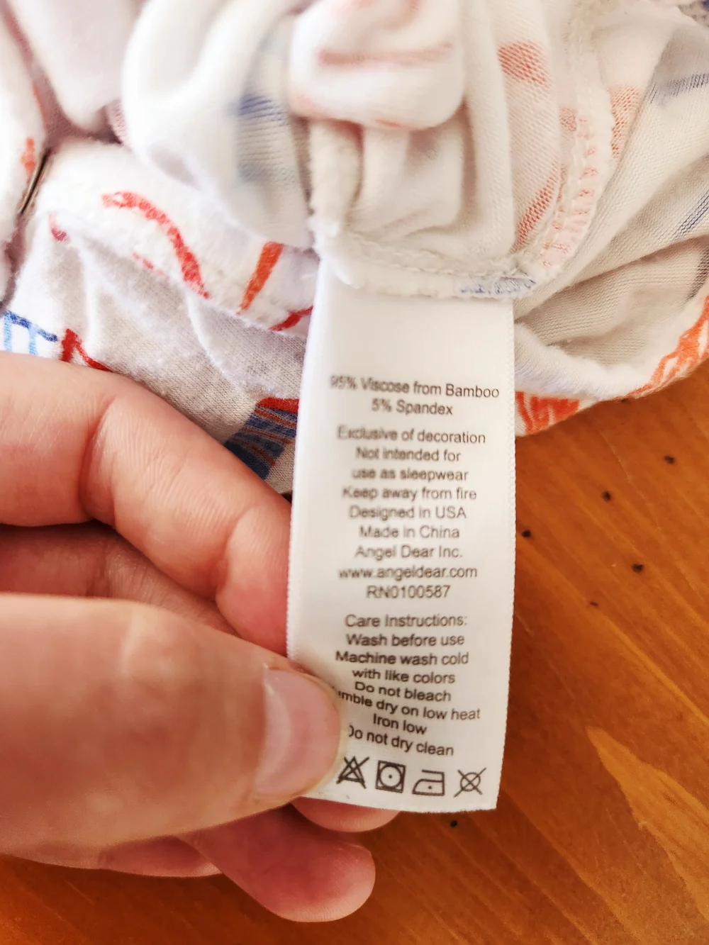 Angel Dear 3-6 Month Bamboo Firework Print Onsie